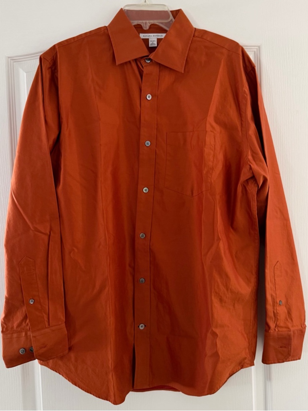 Banana Republic Men's Long-Sleeve Button-Up Shirt - Rust Orange